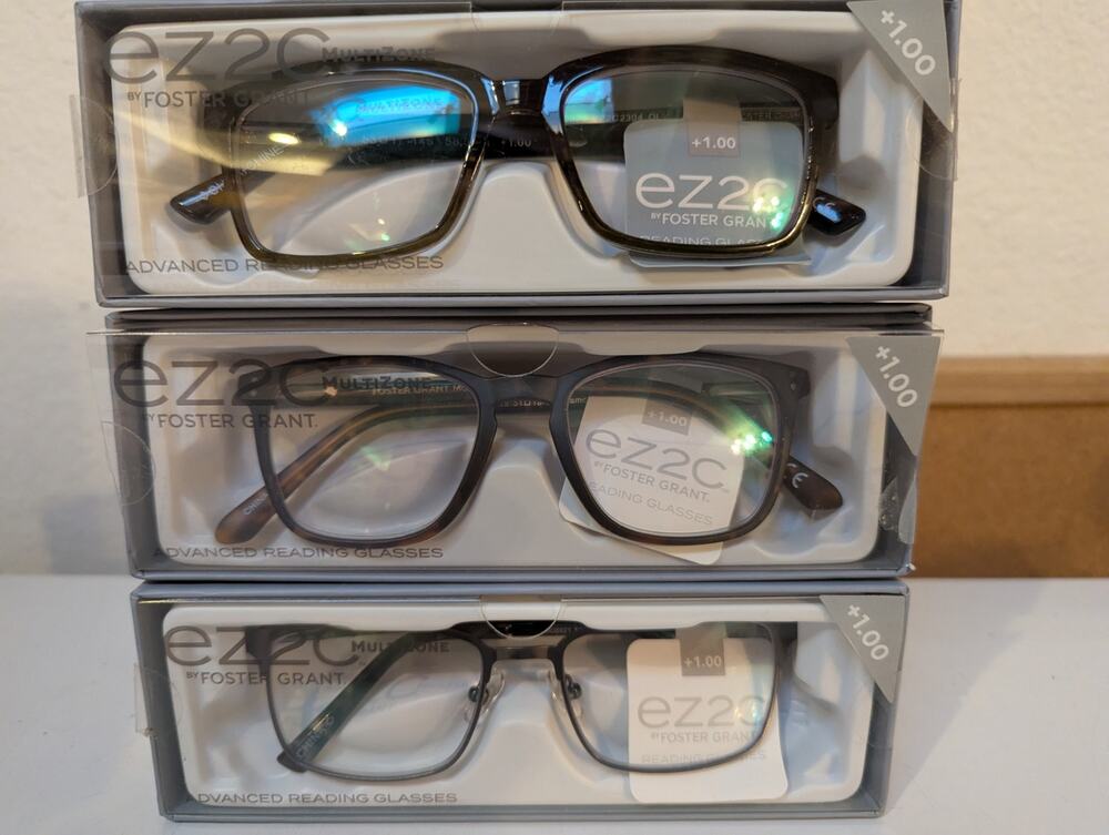 Foster Grant EZ2C Multizone Adv Reading Glasses Camden Braydon 2304 OLV +1.00